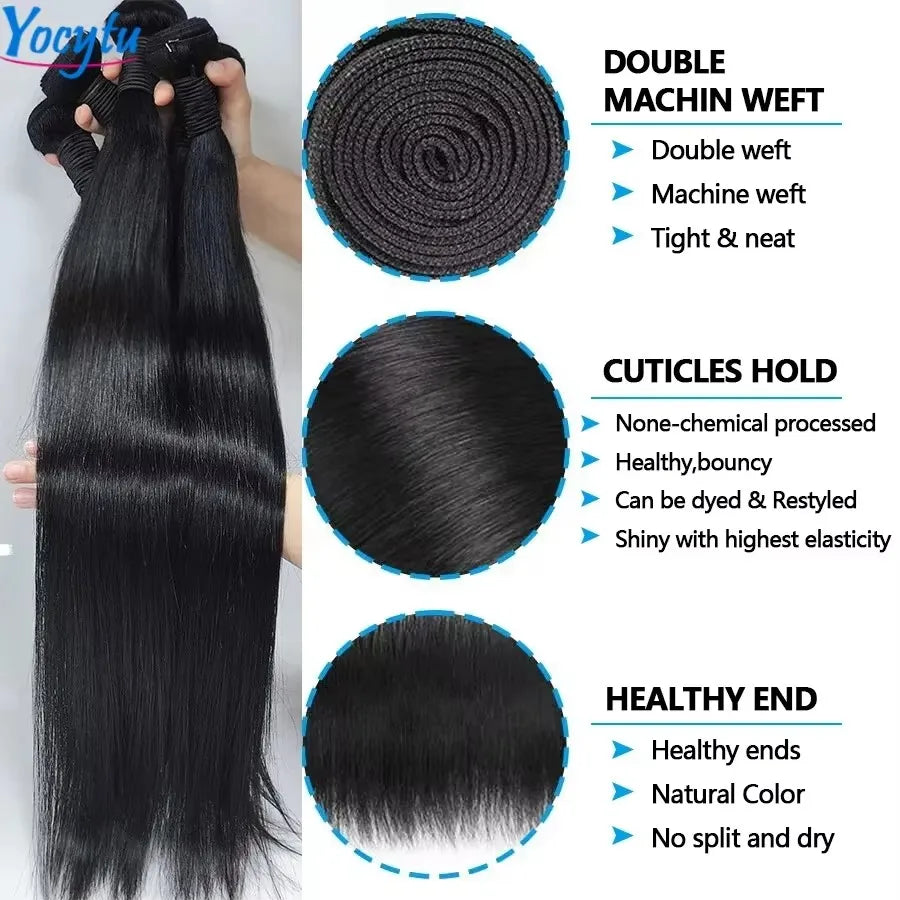 20 20 20 Inch Straight Human Hair Bundles – 100% Human Hair