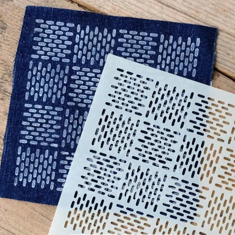 Herbruikbare Sashiko-stijl borduurtemplates — 9 of 32 stuks