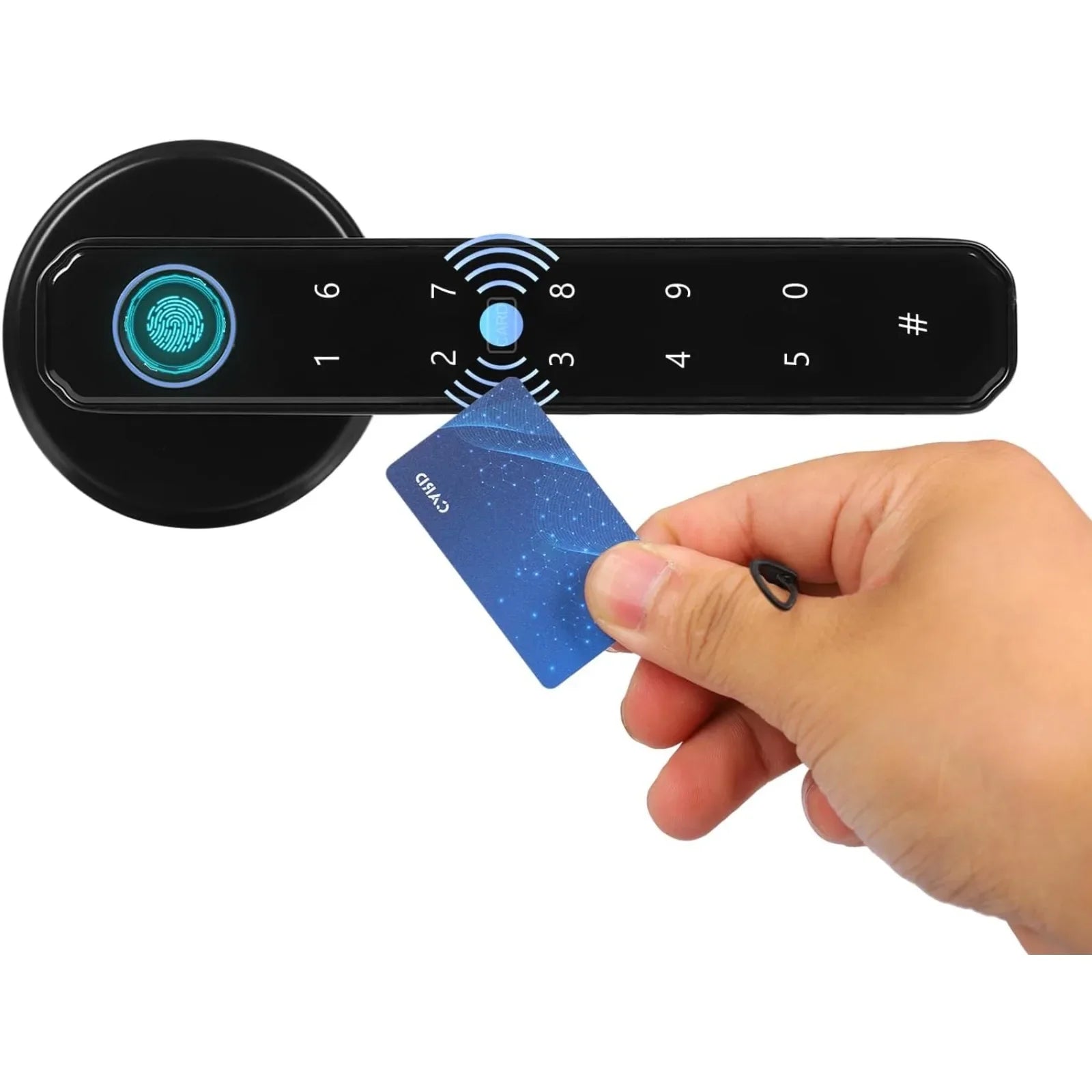 4-in-1 Electronic Fingerprint Door Lock with Password, IC Card and Key