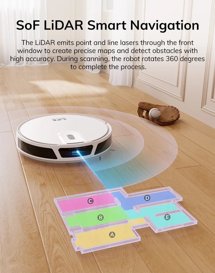 ILIFE V20 Robot Vacuum Cleaner with Powerful Suction and Smart Navigation