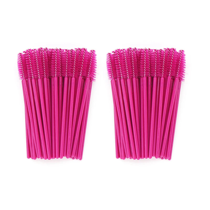 ANNAFRIS 50Pcs Disposable Eyelash Brush Soft Head Crystal Eyebrow Brush Lash Extension Brush Mascara Wand Makeup Tool