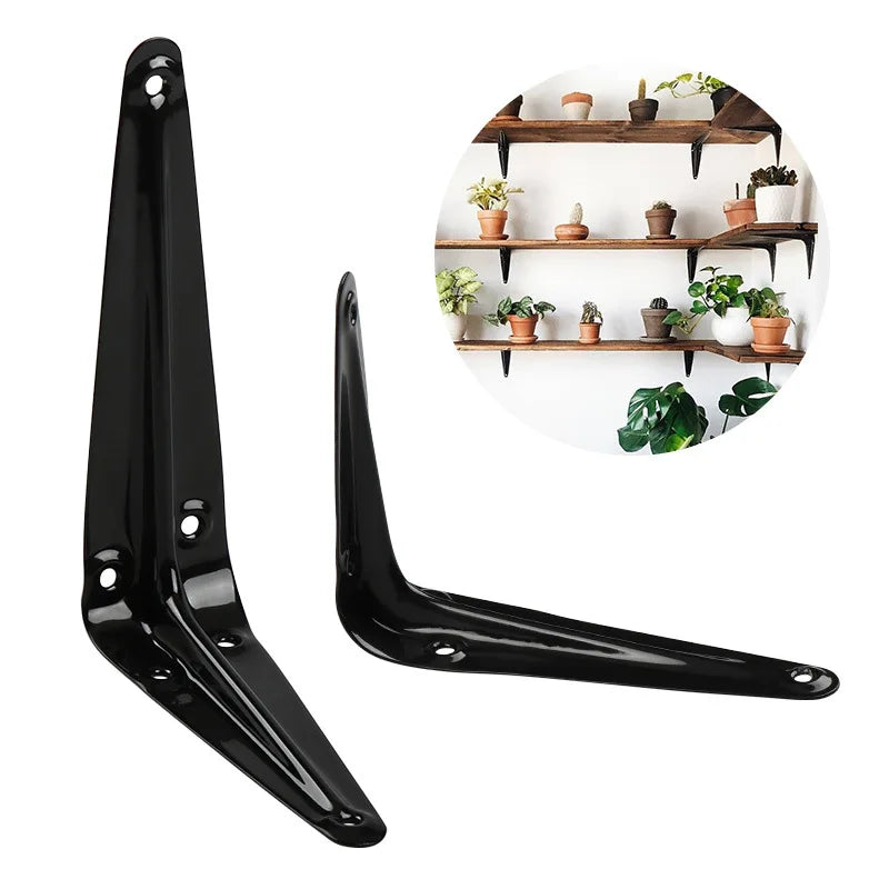 Reinforced Black Shelf Brackets, 2/6-Piece Packs