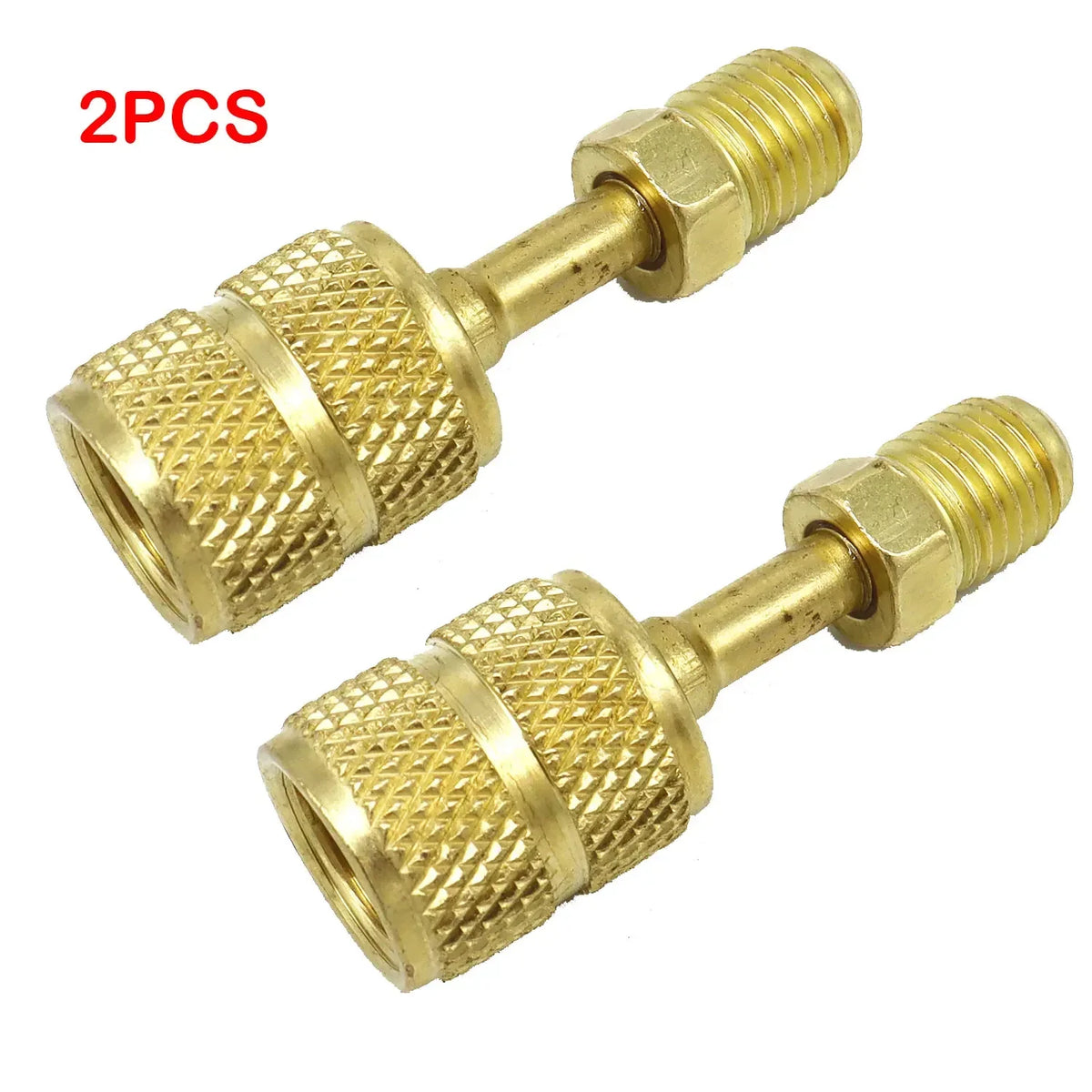 2 x adaptéry R410A pre klimatizáciu HVAC, 5/16" SAE female na 1/4" SAE male flare