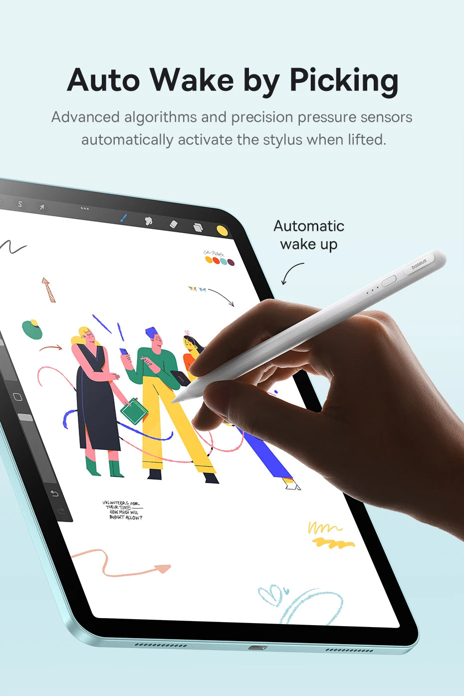 Baseus Neigungsempfindlicher Stylus für iPad mit kabelgebundener Aufladung