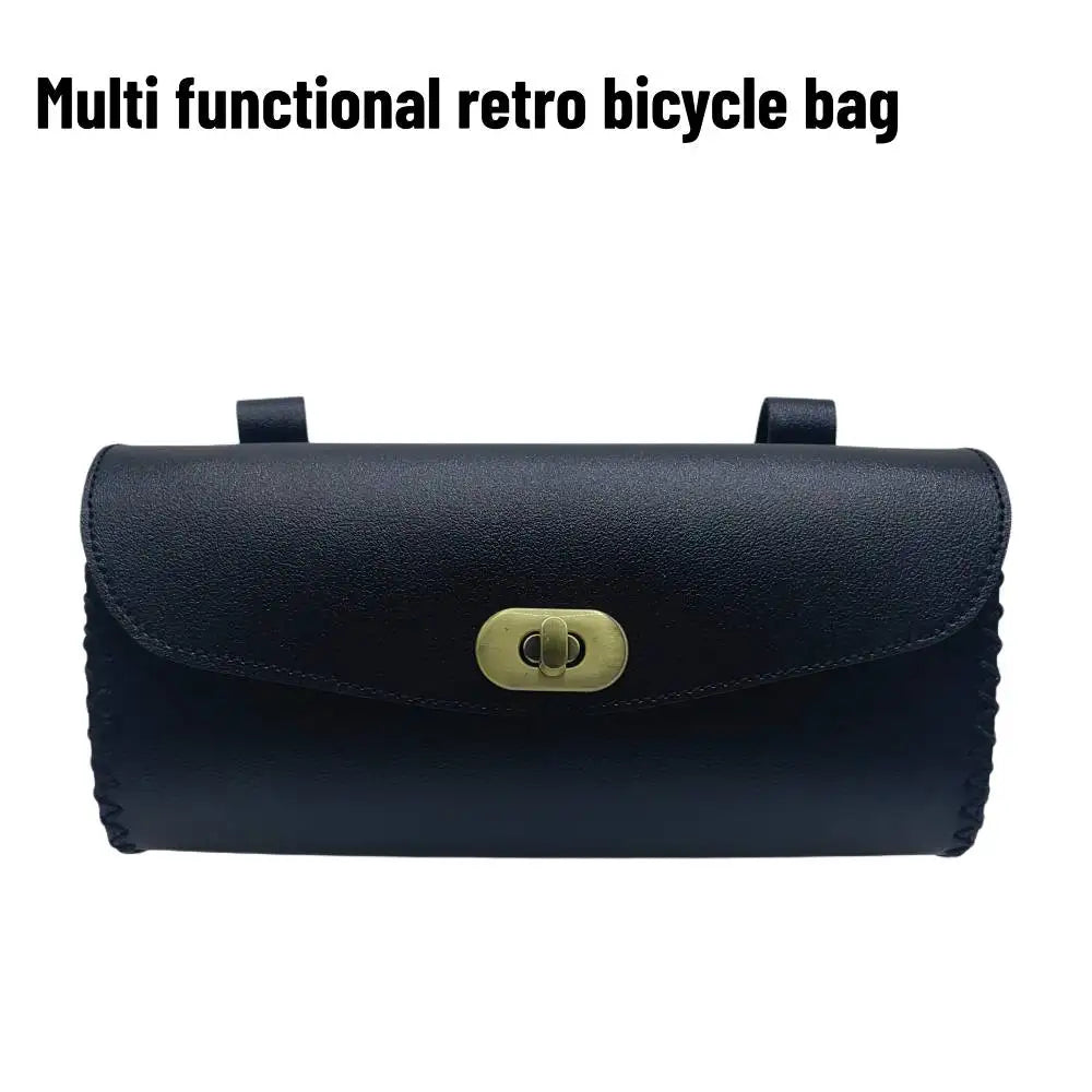 Retro-Style PU Bicycle Storage Pouch