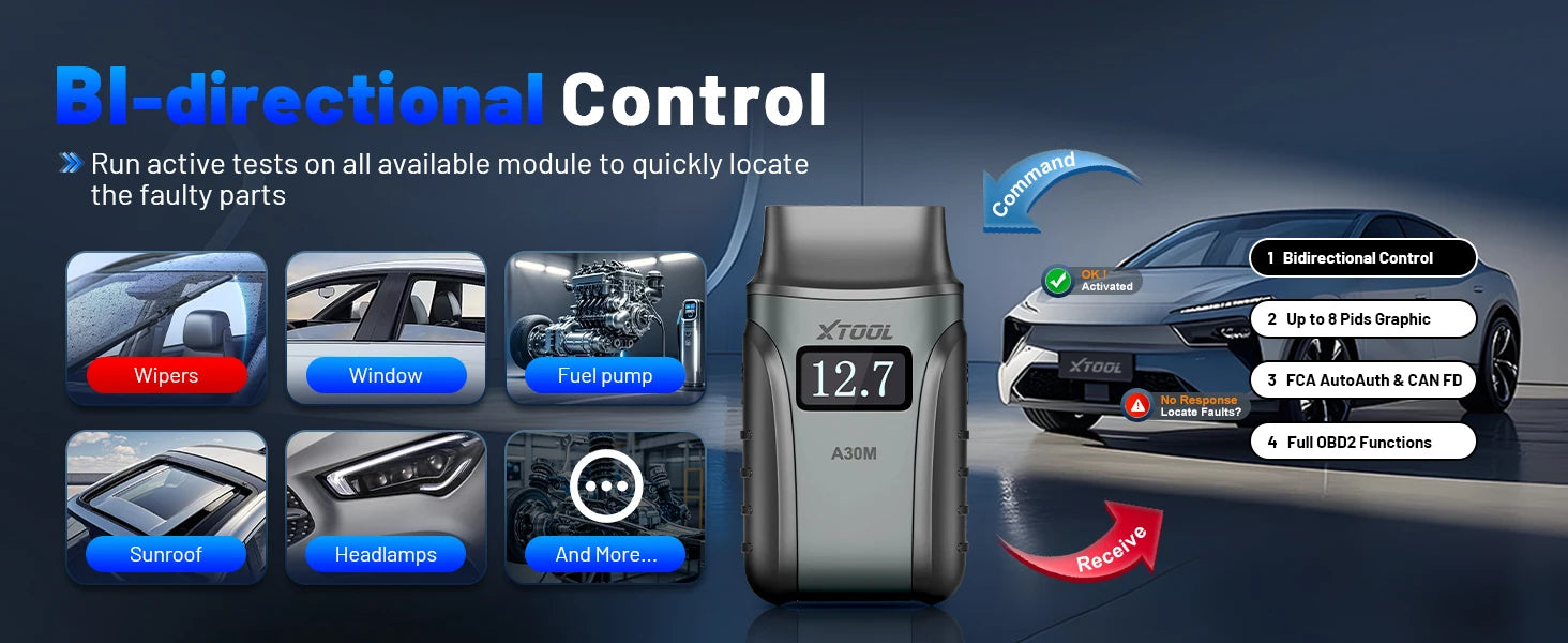 XTOOL A30M OBD2 skener Bluetooth diagnostický nástroj