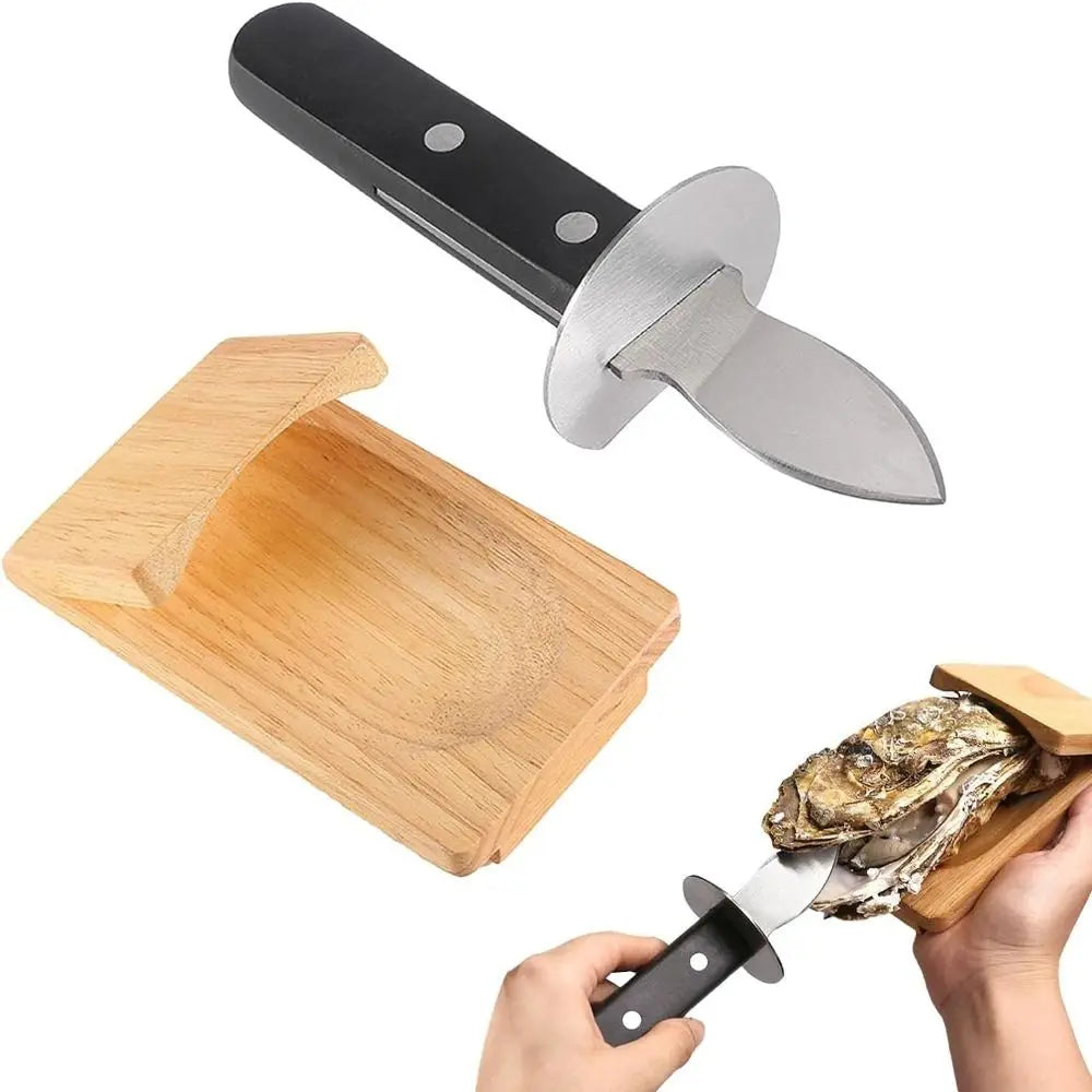 Houten oesterhouder en sharng- tool opties