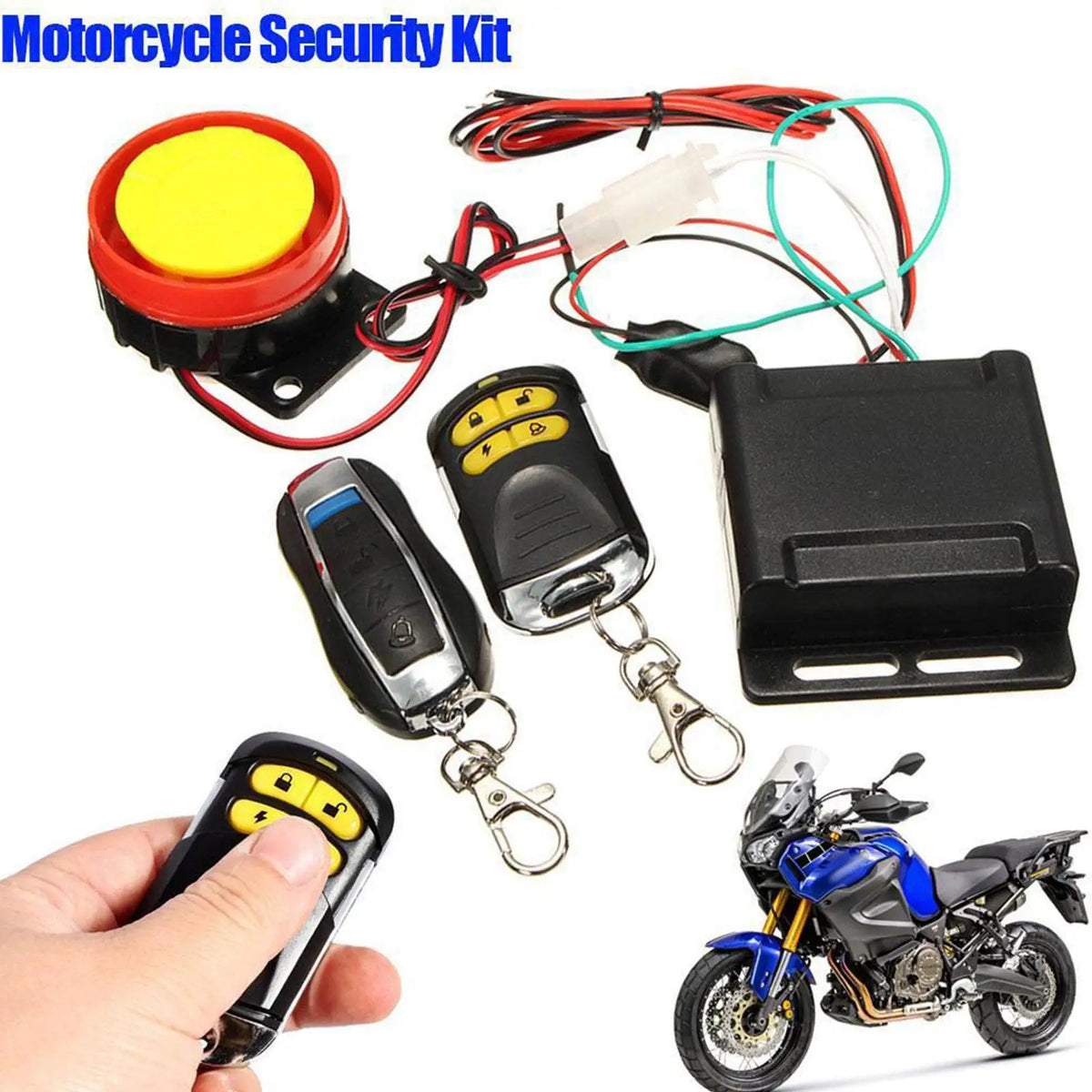 12 V Motorcycle Alarm with Two Remotes and 125 dB Siren