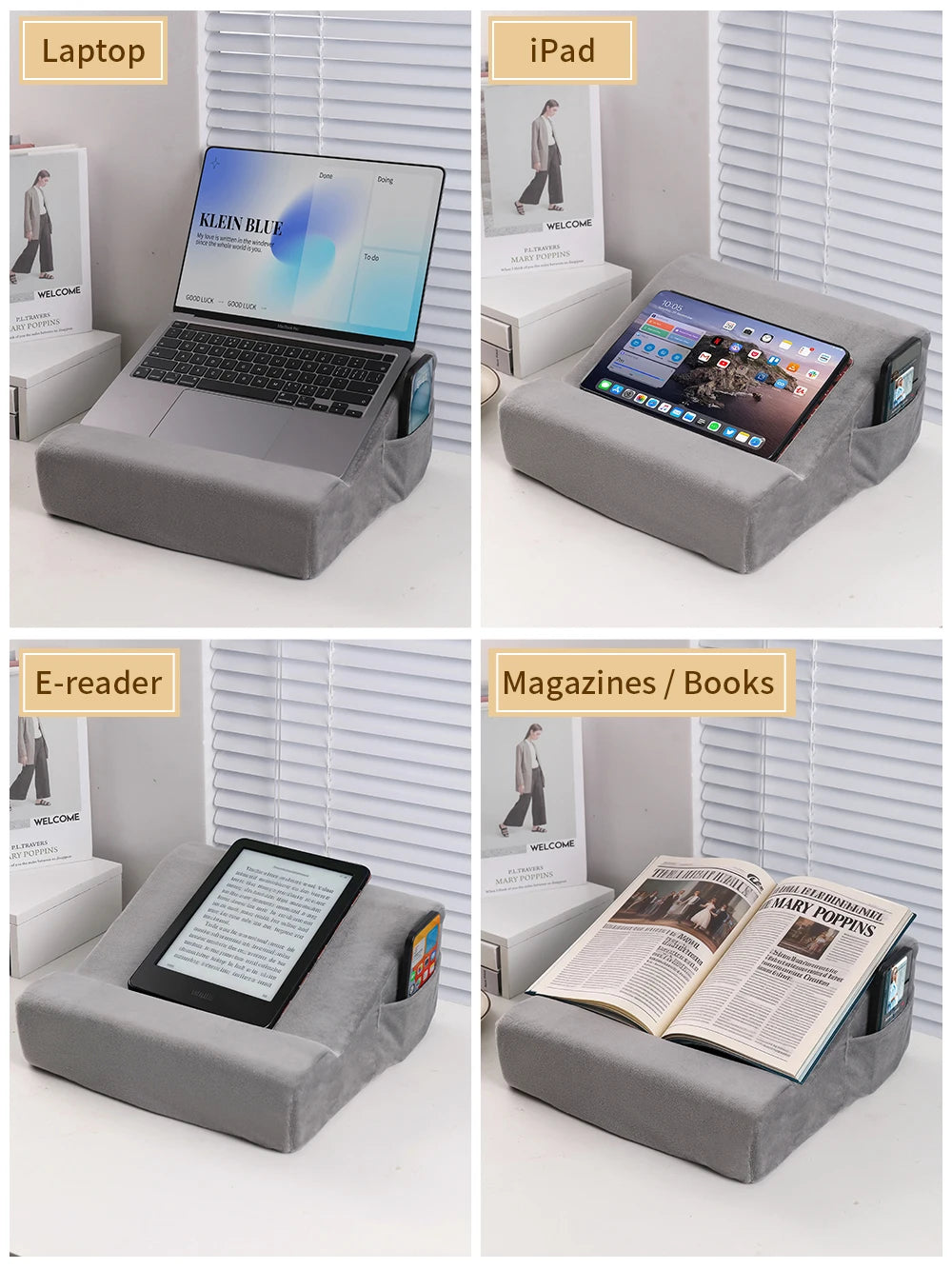 Tablet/Laptop/Phone/Pad Stand,Tablet SupportPillowStandforOfficeDesk Work/Reading Books/WatchingVideos,ComputerStandforBed