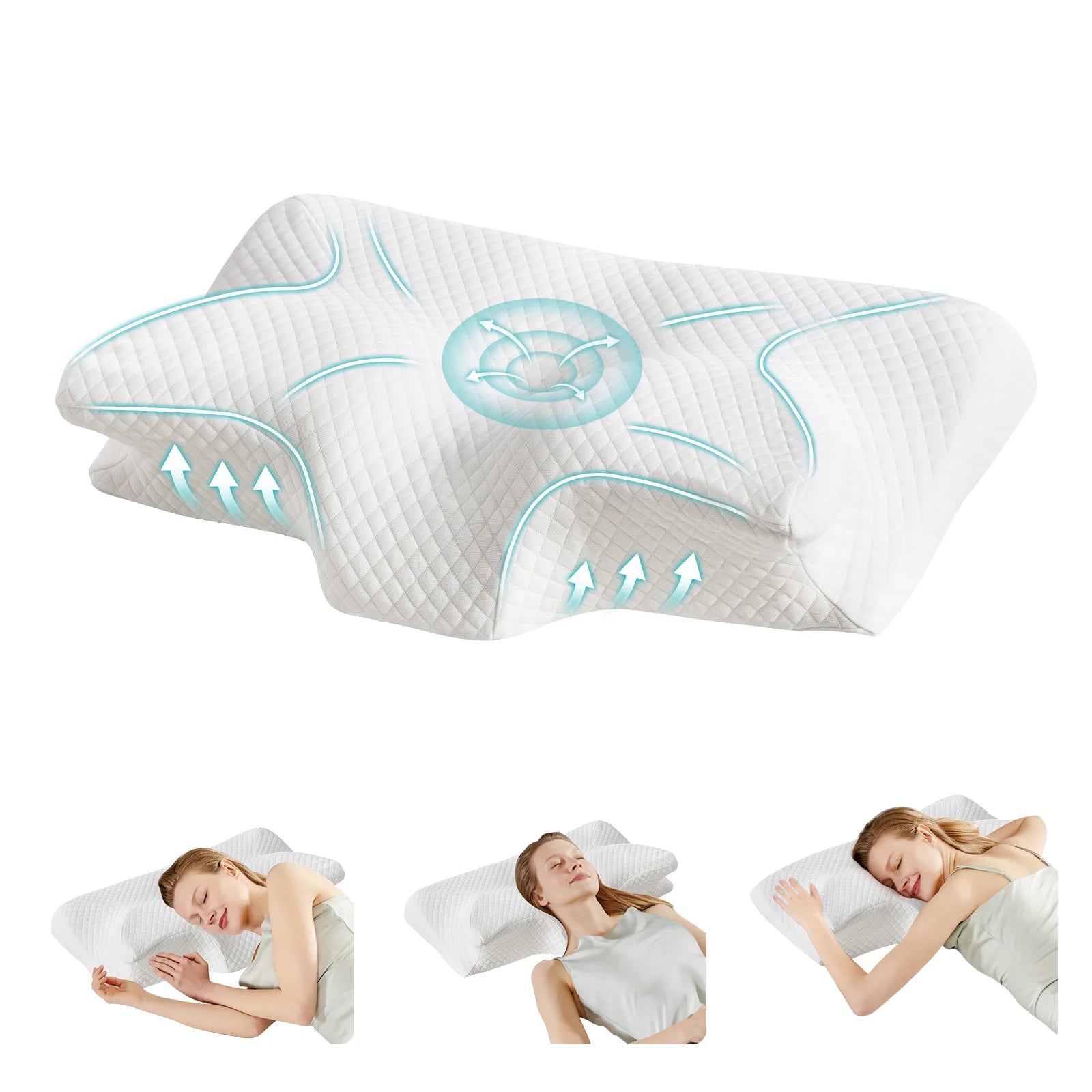 Ergonomic Memory Foam Cervical Pillow with Cooling Cover