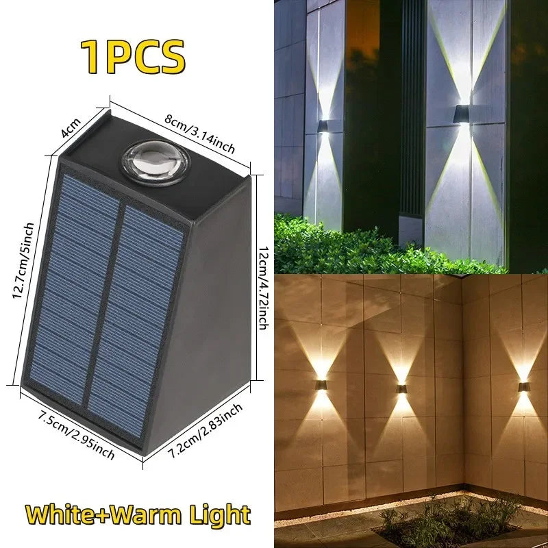 Lampada da parete a LED da esterno a energia solare, modalità multiple