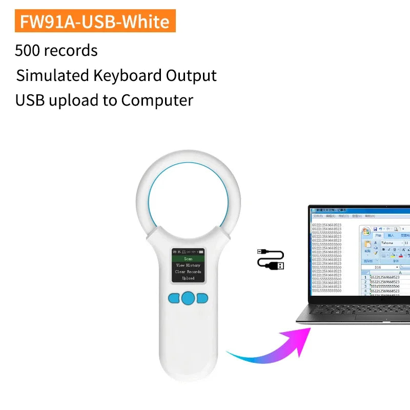 FW91A Animal RFID Microchip Reader - USB/Bluetooth