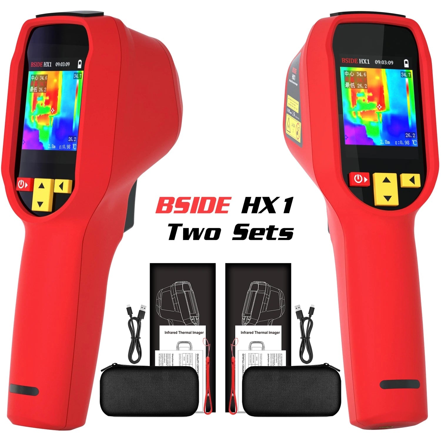 BSIDE Handheld Thermal Imaging Camera 240X240 Temperature Meter For Repair PCB Automobile Pipeline Detection Power inspection