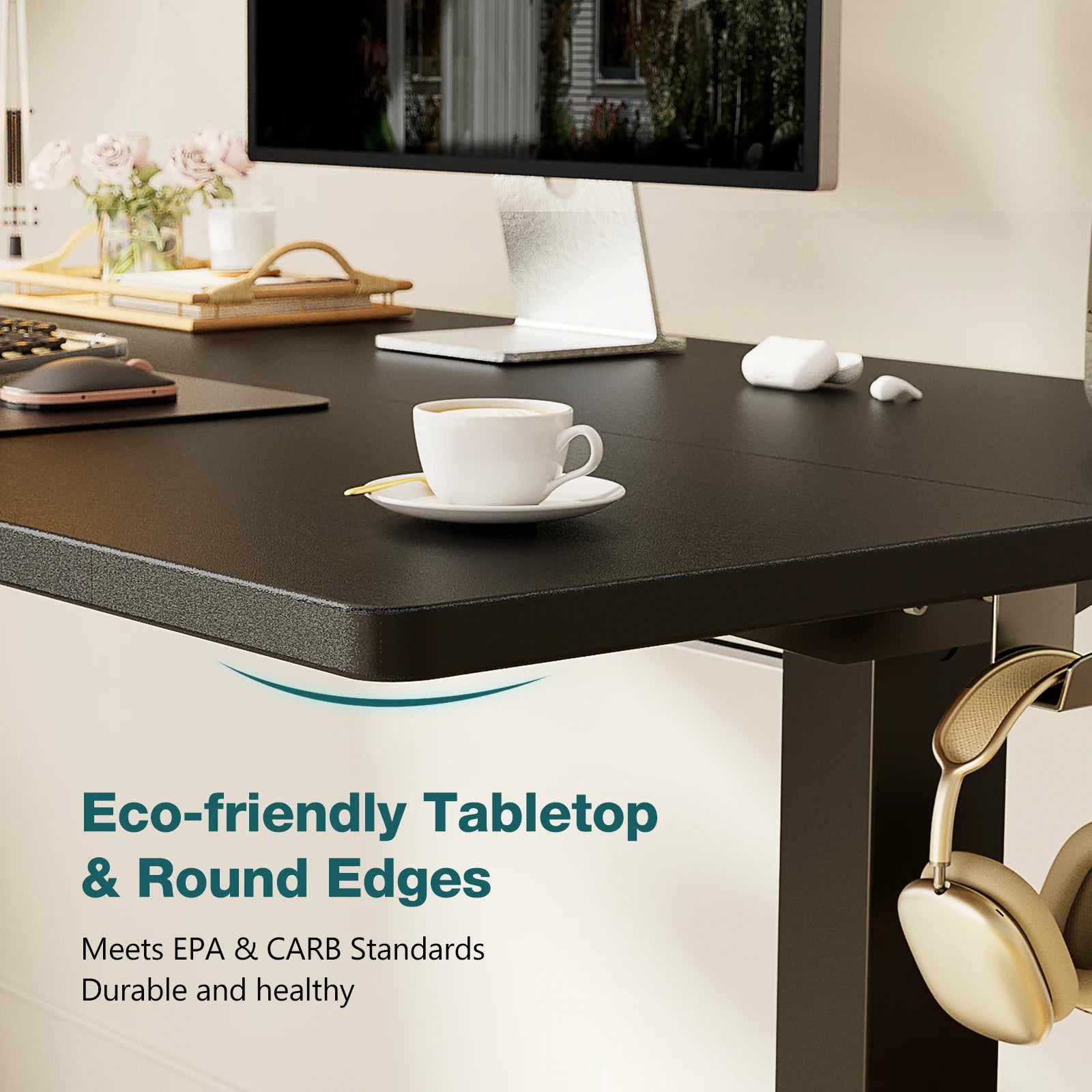 Electric Height Adjustable Standing Desk with Memory Settings