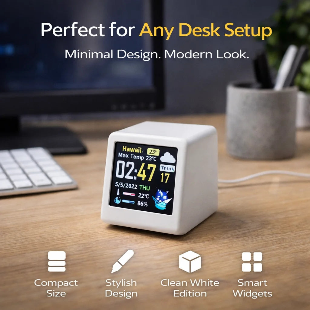 Wi-Fi Desk Clock and Online Data Display