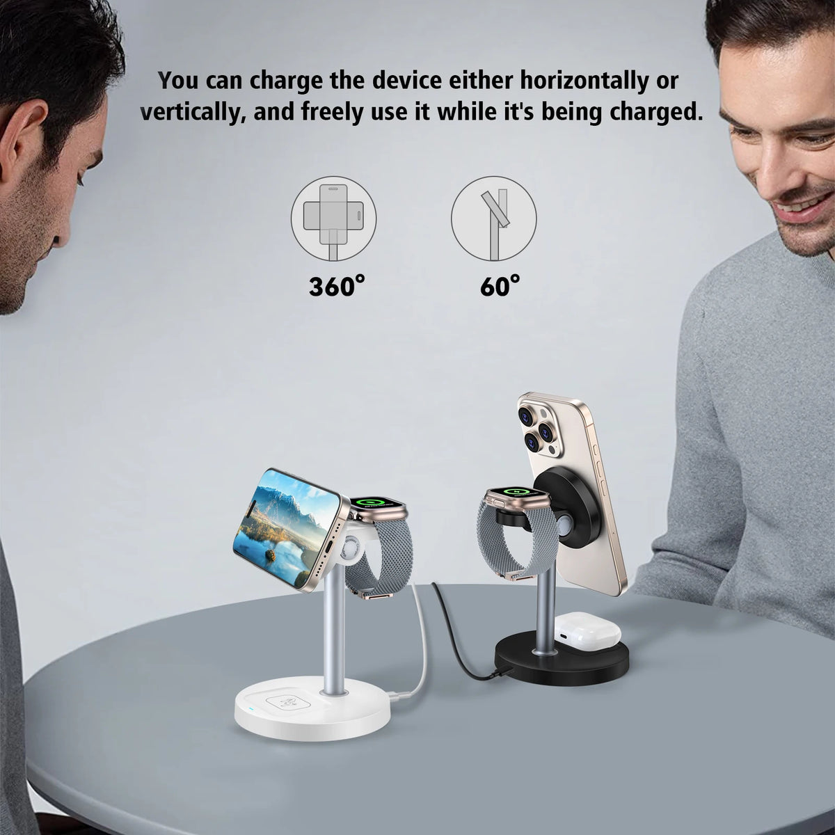 Three-in-One Magnetic Wireless Charging Stand