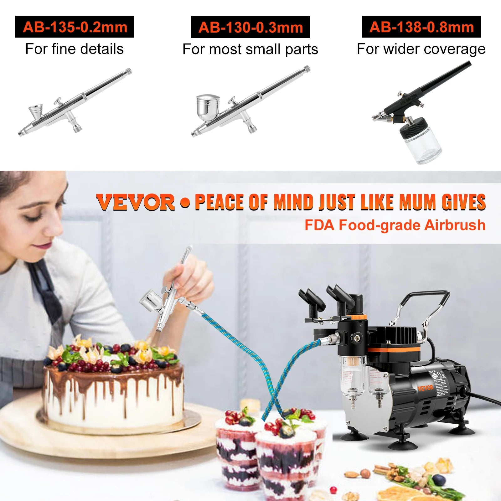 120W Dual-Action Airbrush Set met Compressor voor Kunst, Nagels & Doe-Het-Zelf