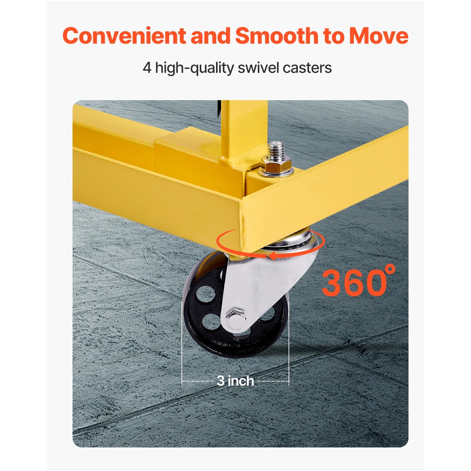 750 lbs Engine Stand with Swivel Casters for Stable Repair Work
