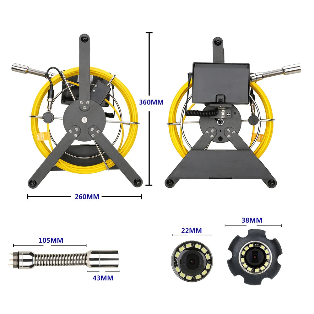 4.3" Kamera na kontrolu kanalizačných potrubí s možnosťou DVR