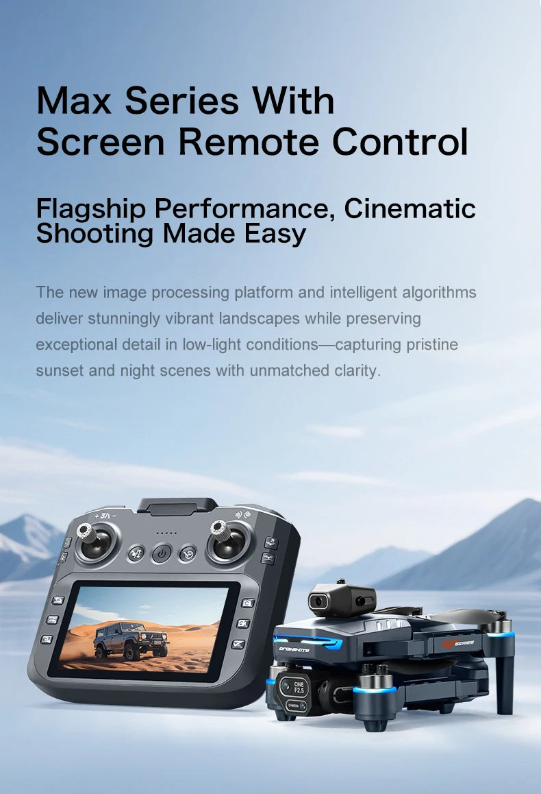 8K Çift Kameralı ve Ekranlı Uzaktan Kumandalı GT8 Drone