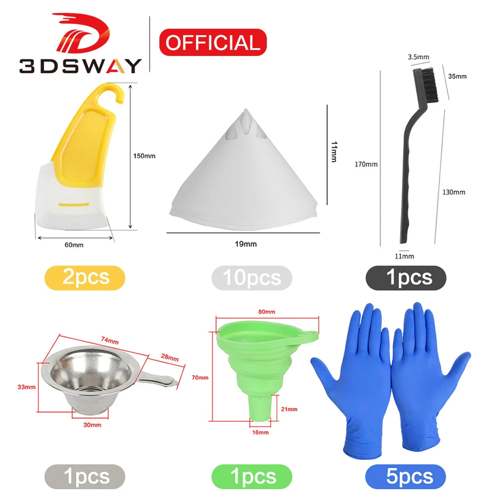 Kit d'outils de filtration et de nettoyage pour imprimante 3D en résine