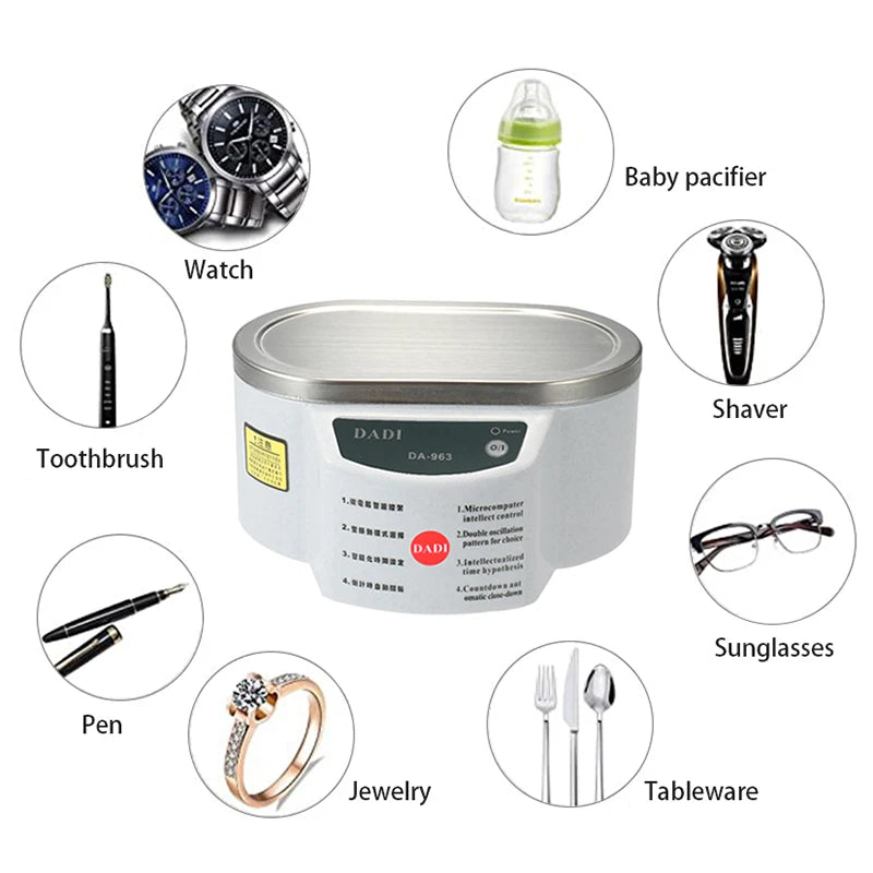 Ultrasonic Cleaner 40kHz 30W Bath for Glasses Dentures Jewelry