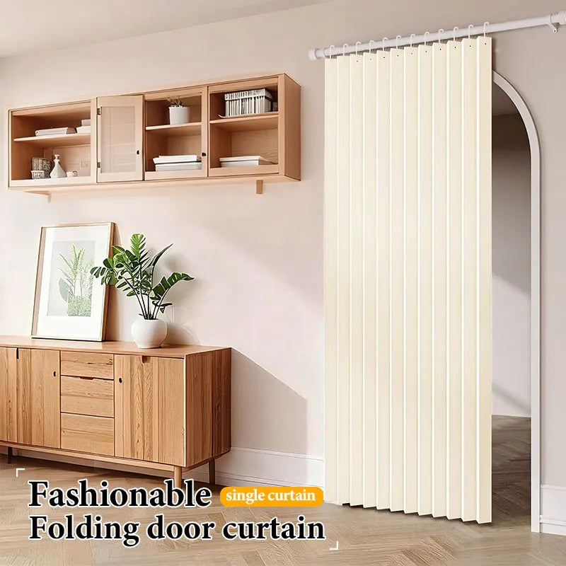 Foldable Door Curtain with Hooks, Privacy and Thermal Insulation