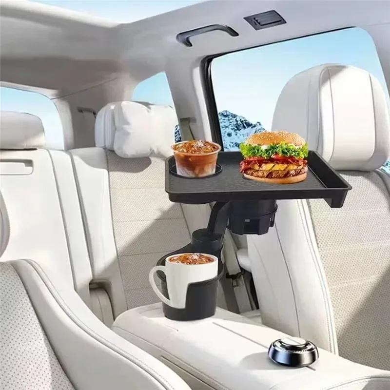 High Quality Universal Car Cup Holder Tray - 360 ° Rotating Adjustable Dual Cup Organizer