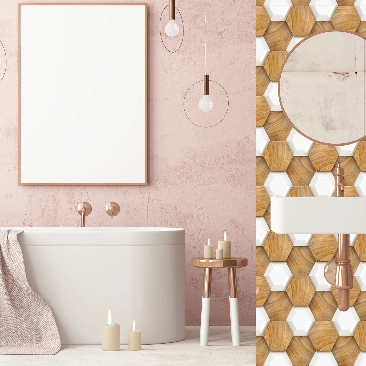 10Pcs 3D Self-Adhesive Wall Stickers 30x30cm Waterproof PVC Wallpapers Removable Wall Art Murals for DIY Home Living Room Decor