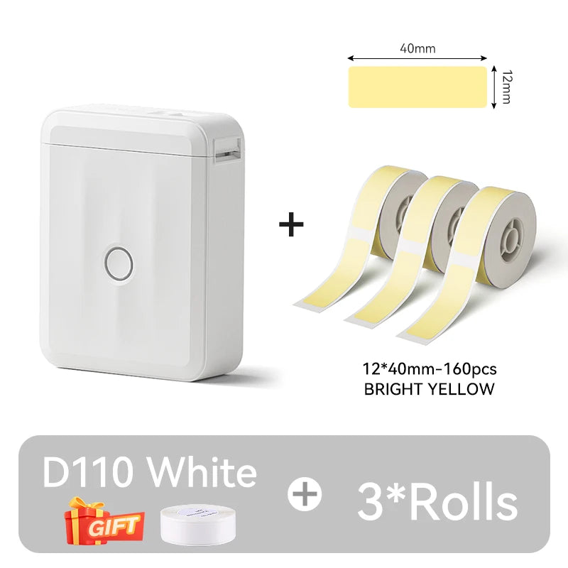 D110 Upgraded Version Thermal Label Printer Mini Portable Smart Label Maker With Tape