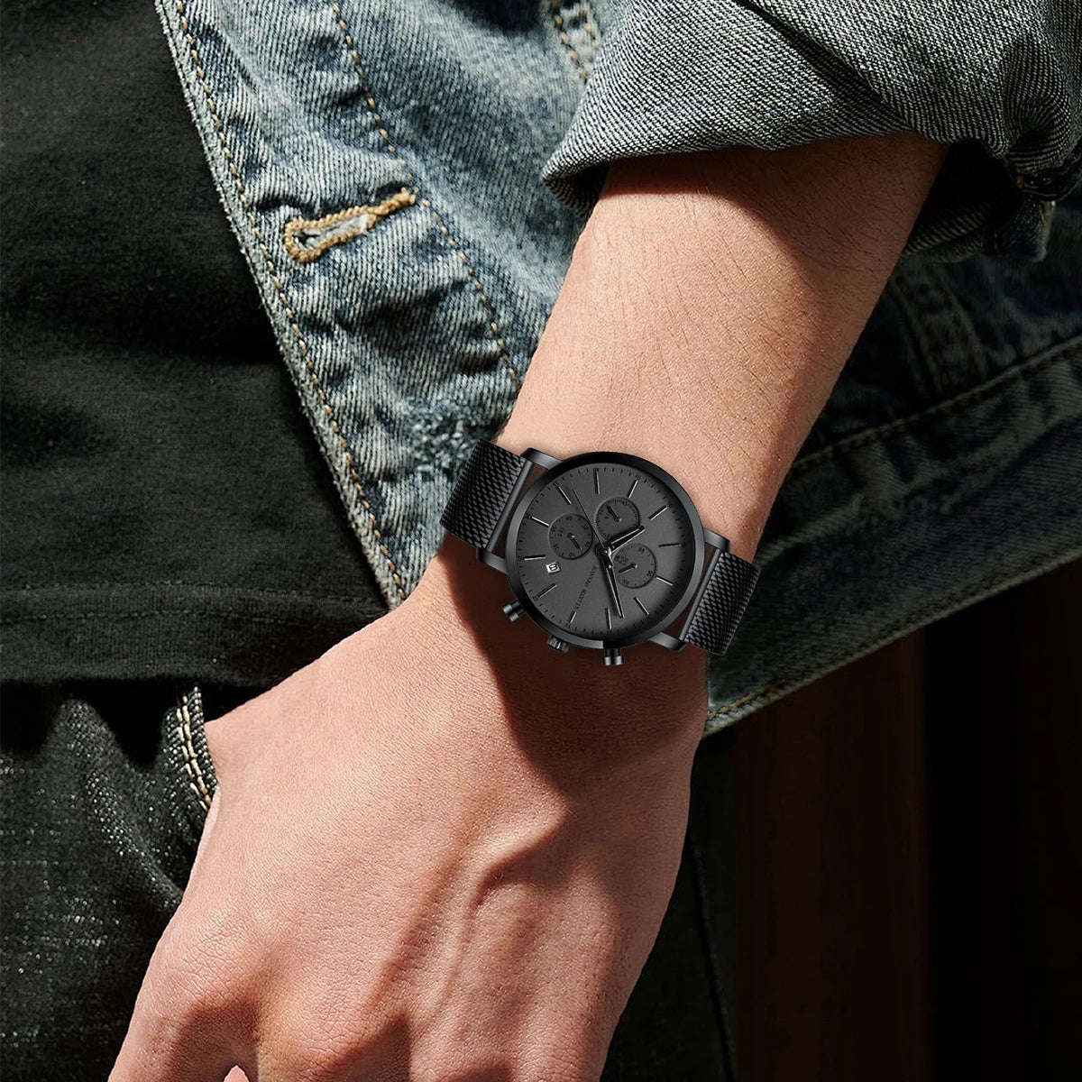 Hannah Martin Men's Stainless Steel Business Sports Quartz Watch