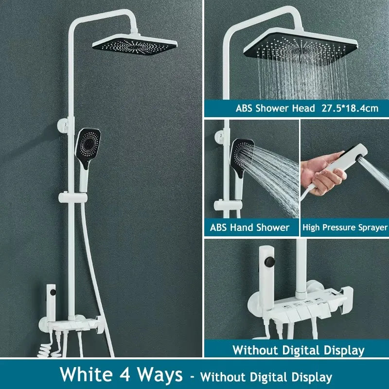 Rainfall Bathroom Shower System Set with Digital Display