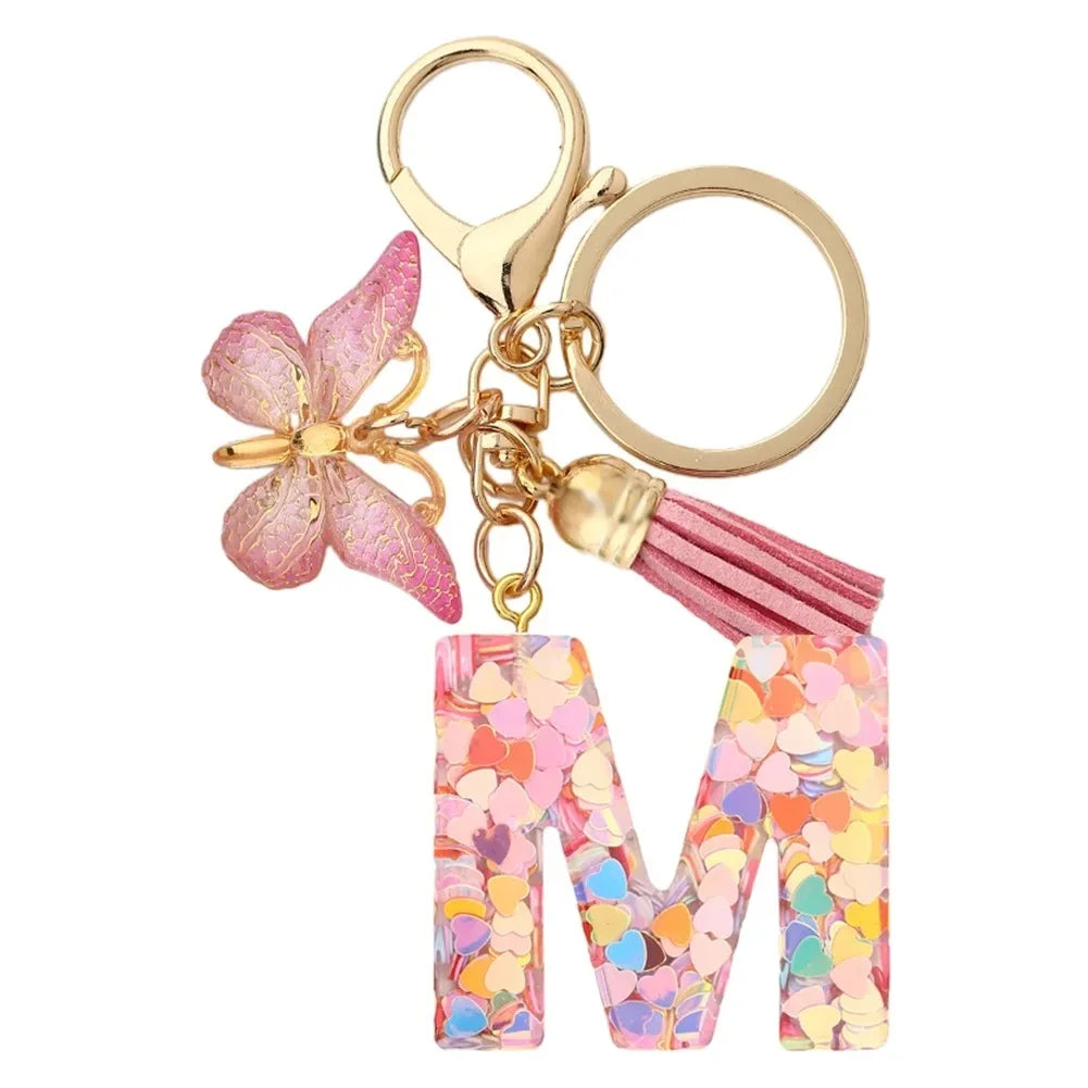 Fashion DIY Κεφαλίδες A-Z Letters keychain Μεταλλικός Φαρέτρα Pendant Key Chain Γυναίκες Κλειδί Αυτοκινήτου Αλυσίδα Απλό Γράμμα Όνομα Κλειδί Δώρο Κοσμήματα