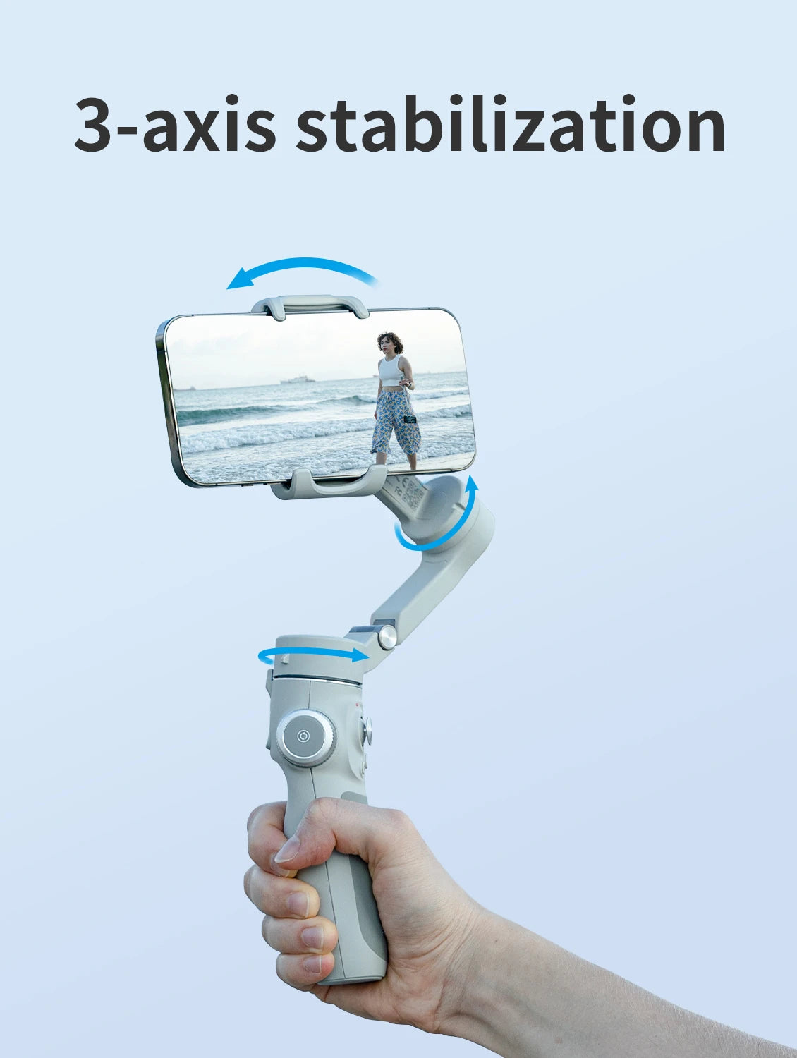 FeiyuTech VB4 3-tengelyes gimbal stabilizátor iPhone & Android számára, beépített selfie pálca, összecsukható kialakítás a vloggoláshoz, arcfelismerés