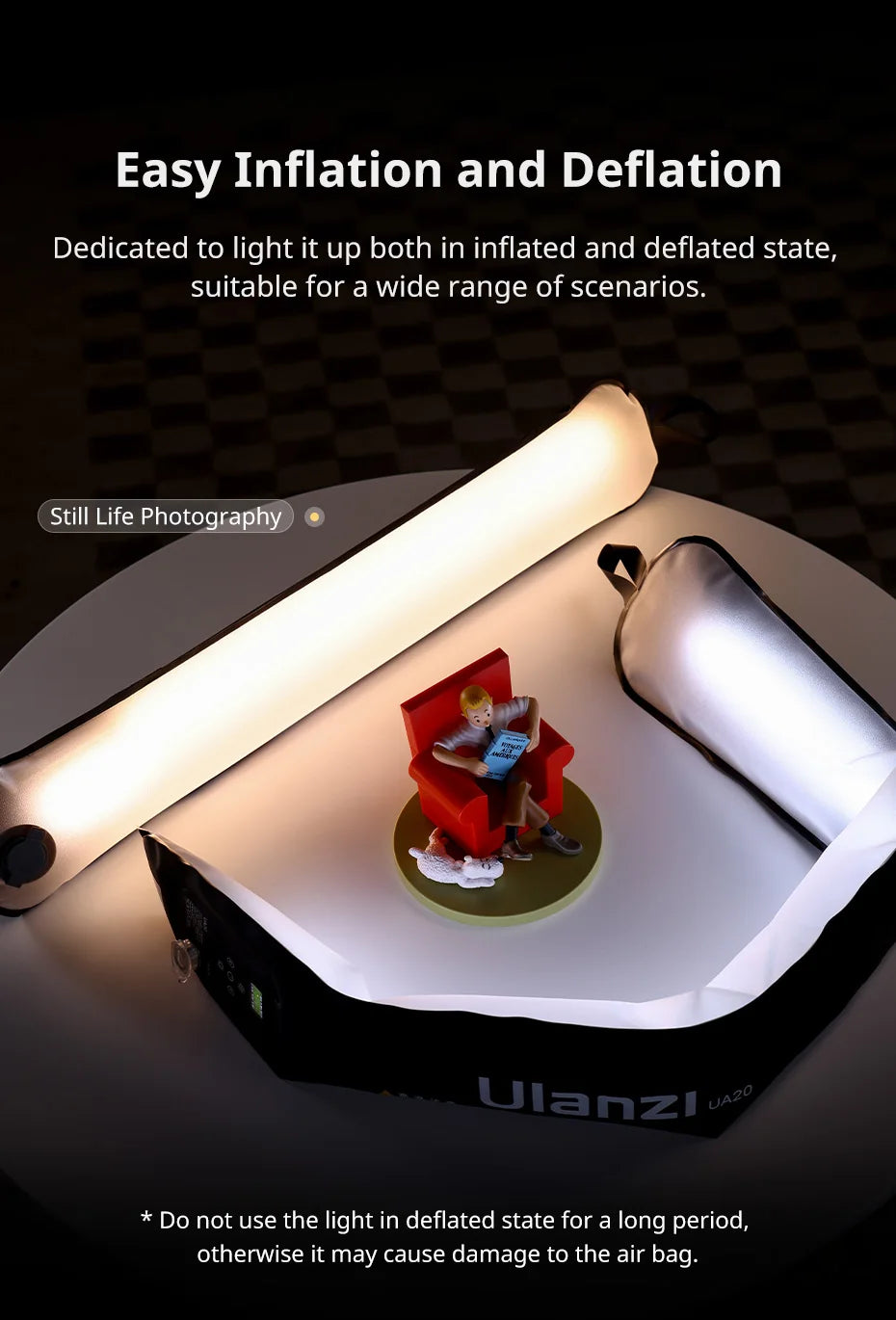 Портативне повітряне трубчасте світло Ulanzi UA12/UA20 12 Вт двокольорове заповнююче світло