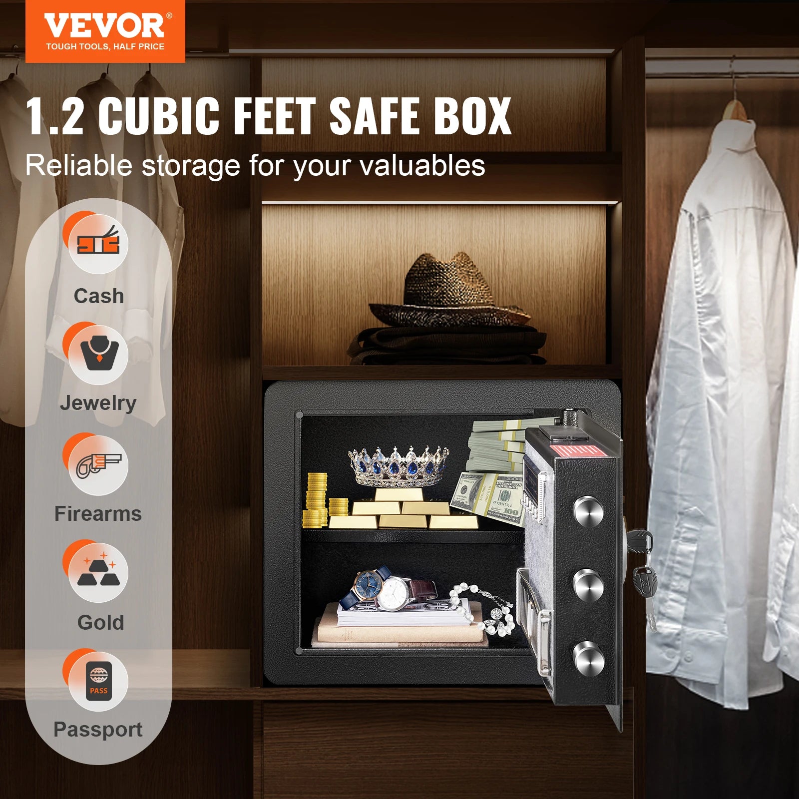 1.2 Cubic Feet Electronic Safe Box with Digital Access
