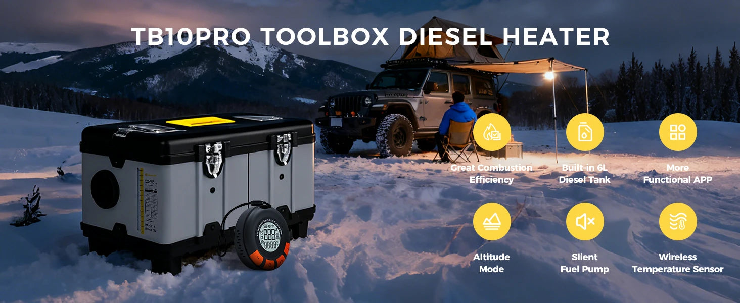 8KW Diesel Air Heater with CO Alarm, Bluetooth Control