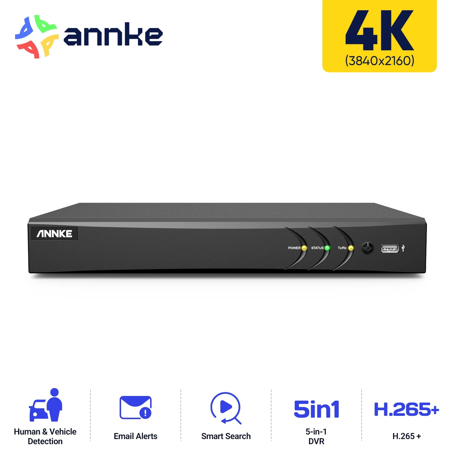 ANNKE 4K 8MP 8CH 5-in-1 Hybrid Security DVR Recorder