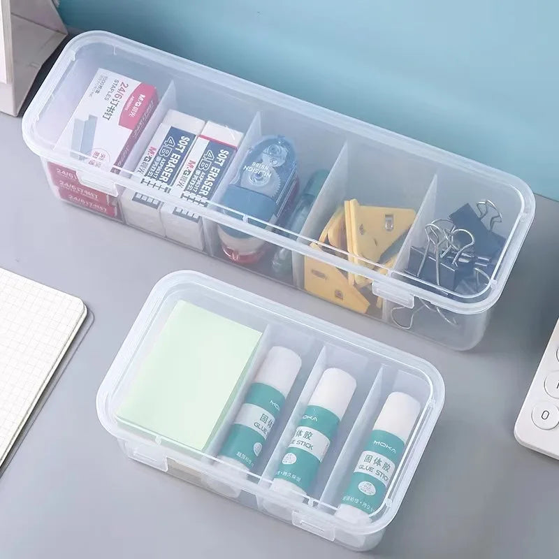 Transparent Cable and Card Organizer Case with Lid