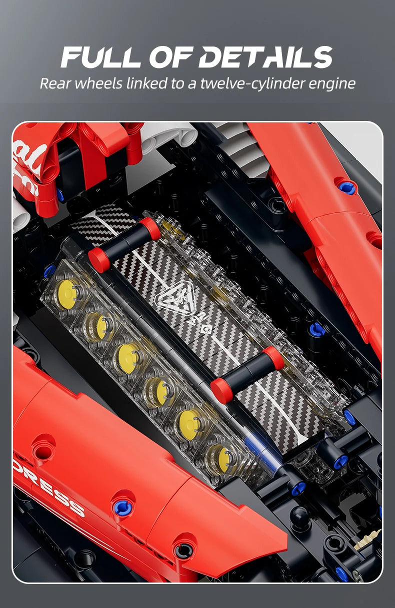 1:8 Race Cars 1770PCS Building Set – Collectible Model Car Kit