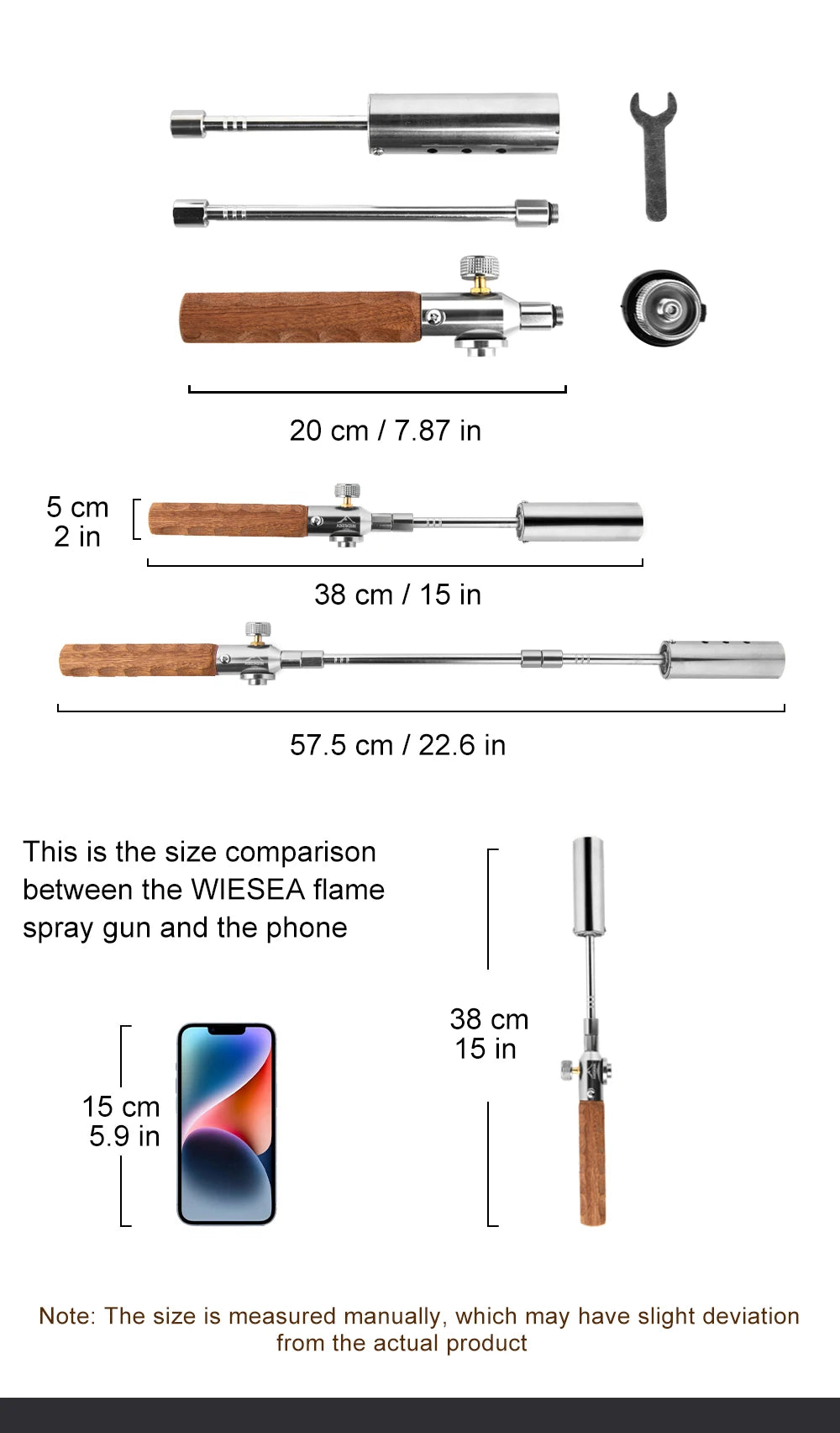 Long Handle Detachable Stainless Steel Camping Torch
