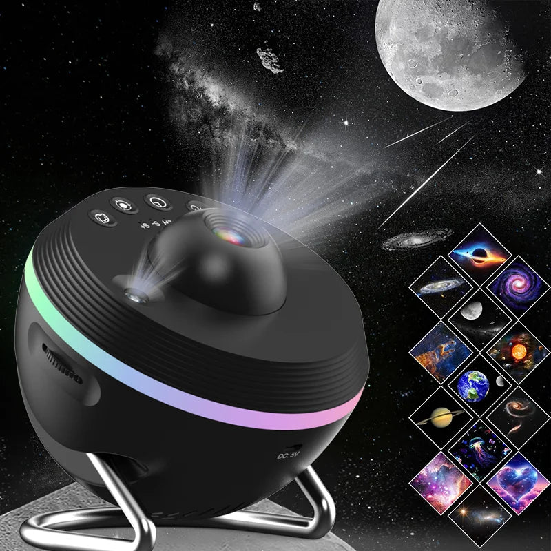 13-v-1 galaxijný projektor nočného svetla s rotujúcou hviezdnou projekciou