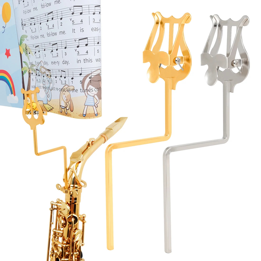 Portable Marching Music Stand for Clarinet, Trumpet, Flute and Sax