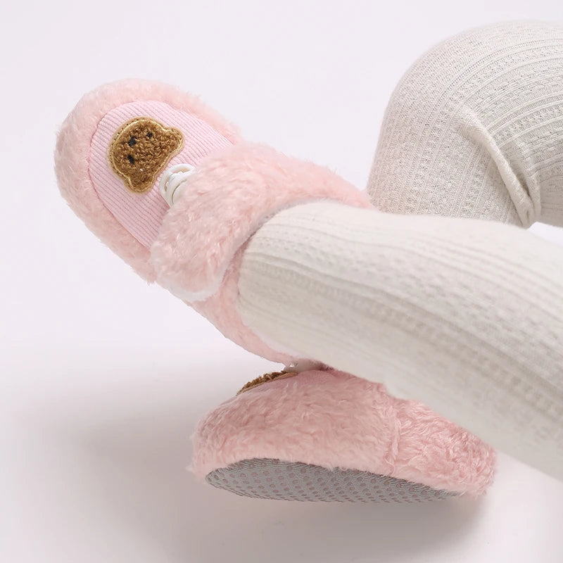 Cute Bear Baby Shoes Soft Plush Winter First Walkers