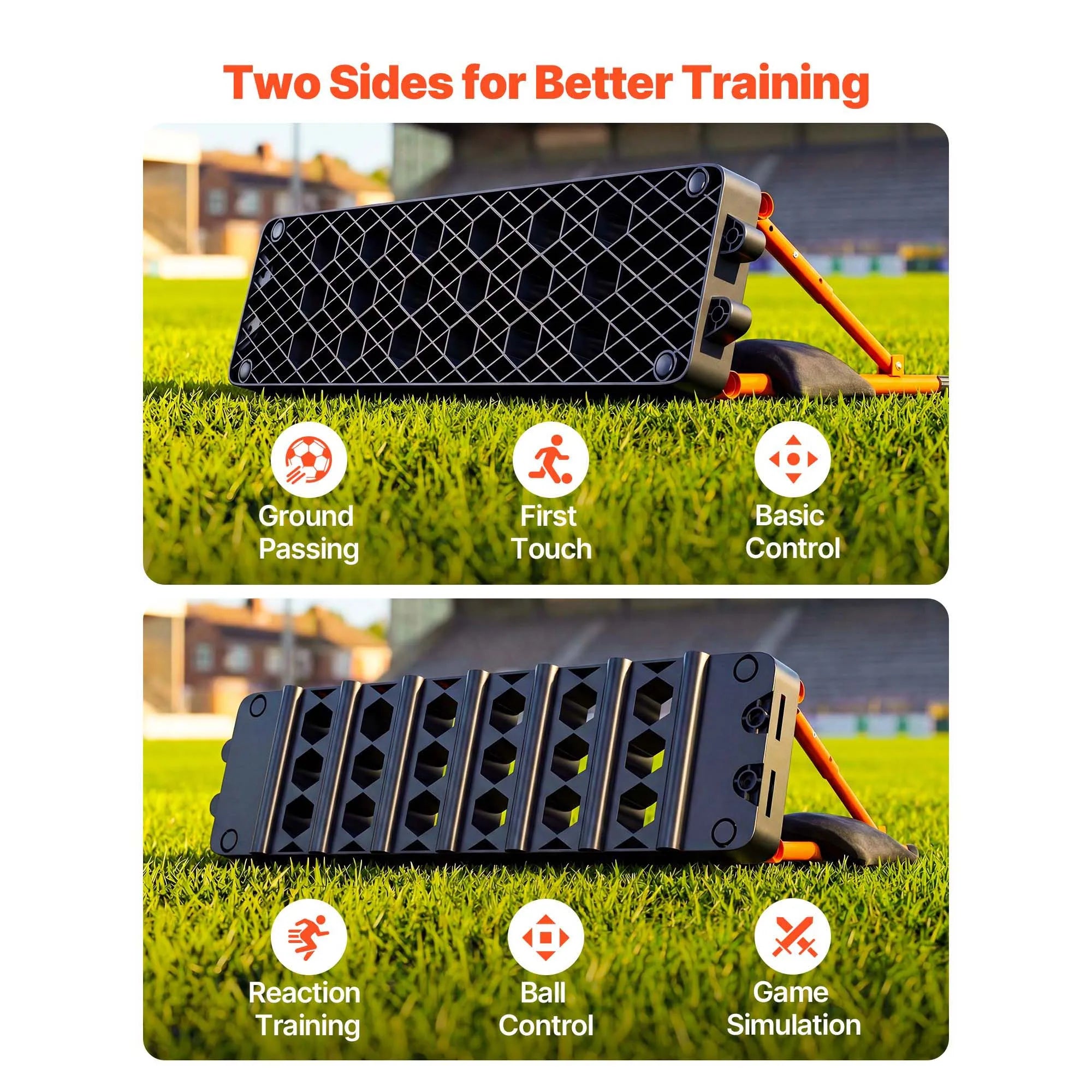Soccer Rebounder Board 37.4in Dual Surface Trainer with Angles