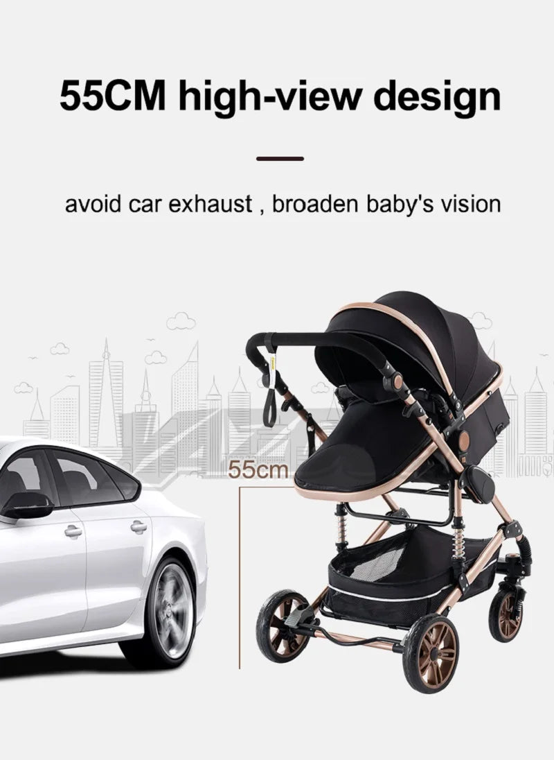 Luxurious 3‑in‑1 Baby Stroller High‑Landscape Travel System