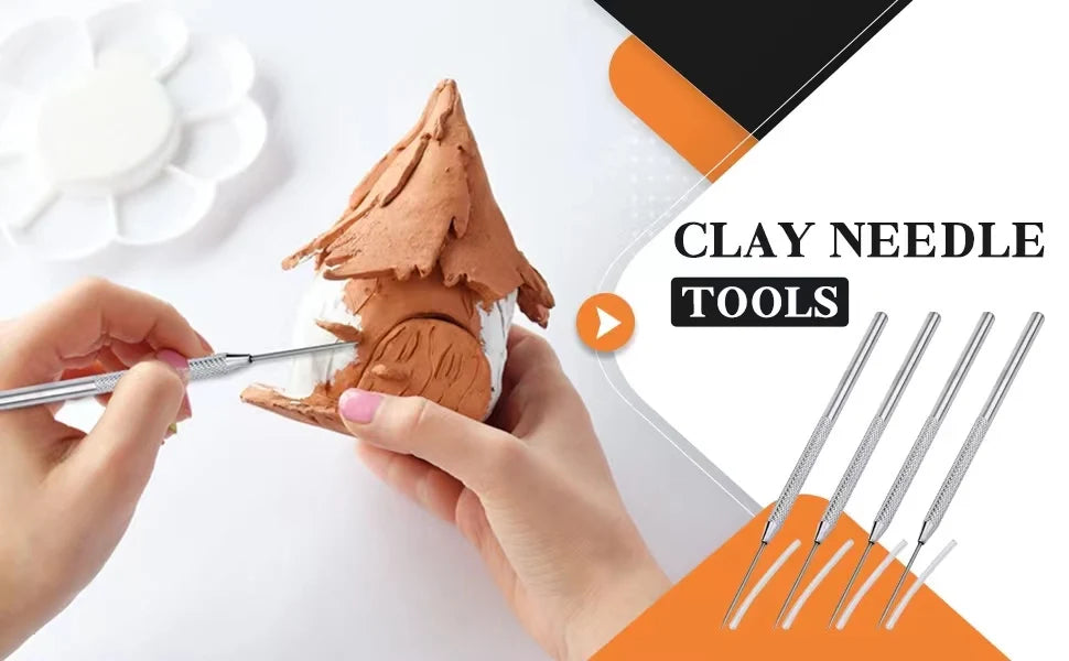 Clay Sculpting Needle & Texture Tool Set for Ceramics and DIY Craft