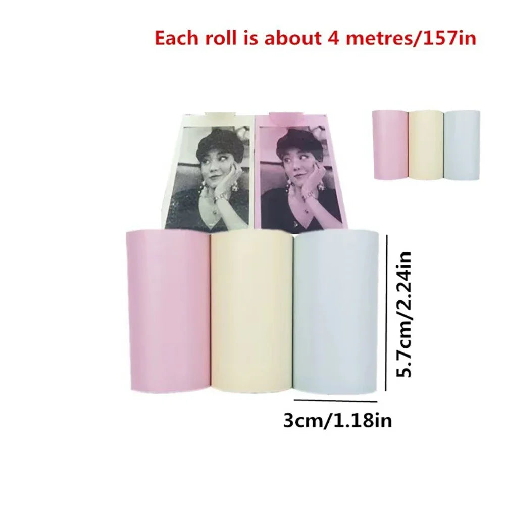 57 mm Thermal Label and Colour Paper Rolls, 6 m per Roll
