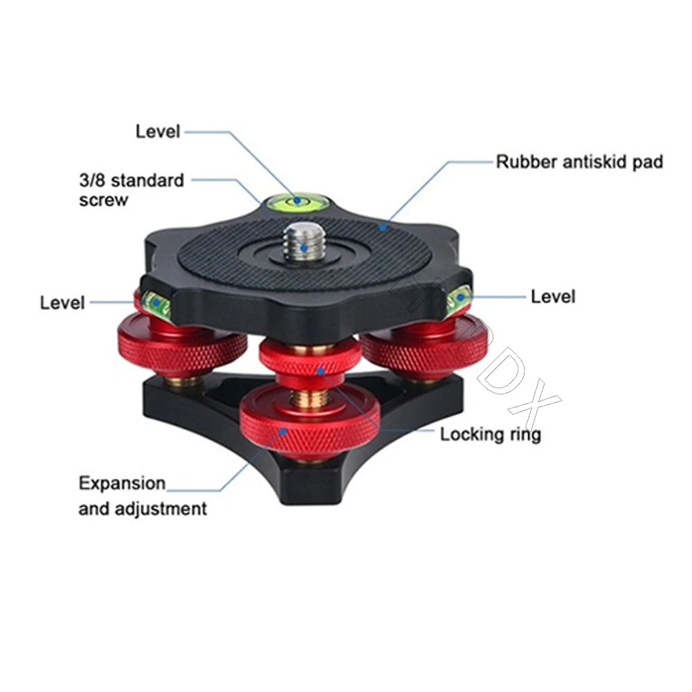 Camera Tripod Levelling Base with Bubble Level