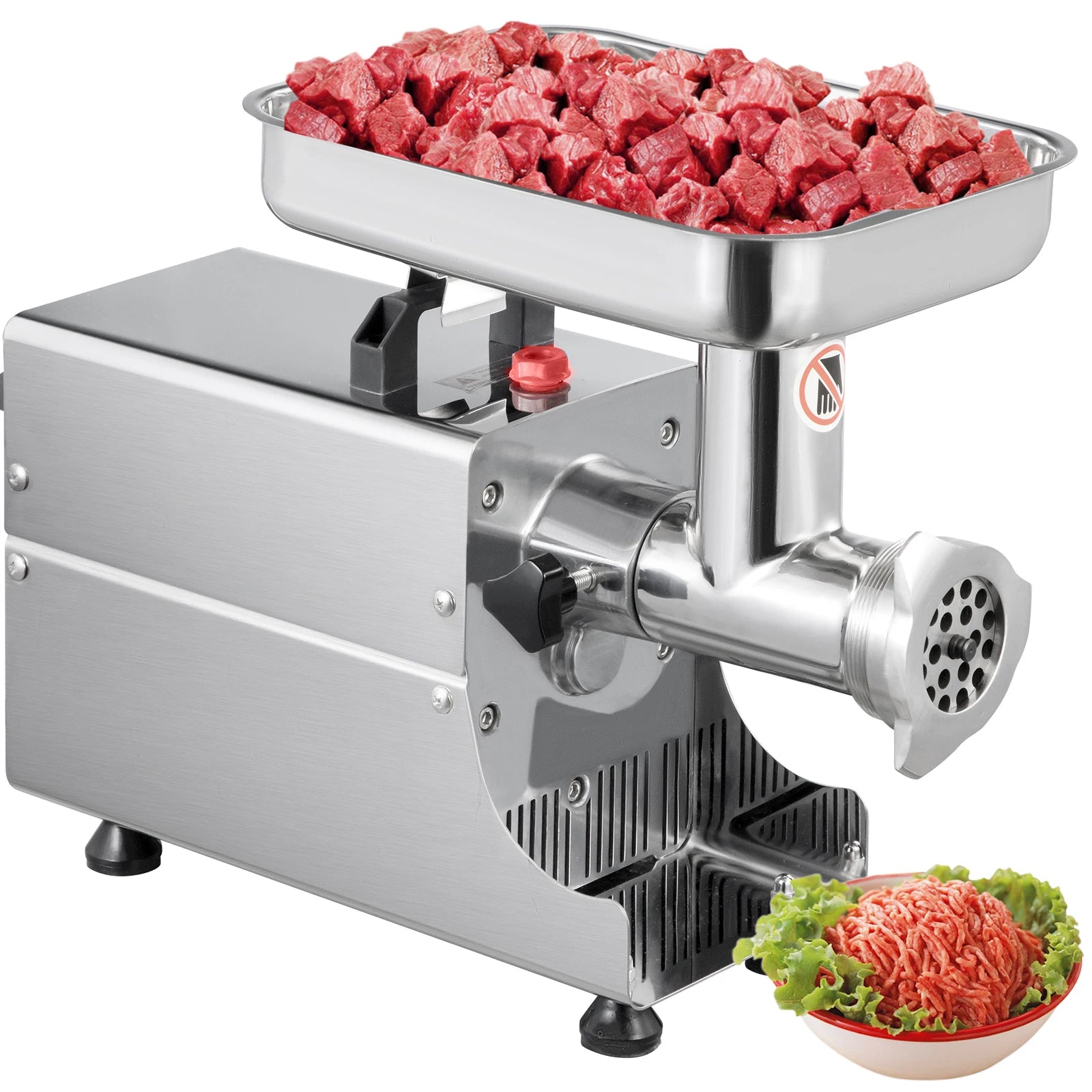 SucceBuy 250Kg/H Electric Meat Mincer Grinder 1100W Commercial Kitchen Chopper FoodProcessor SausageMaker Machine Home Appliance